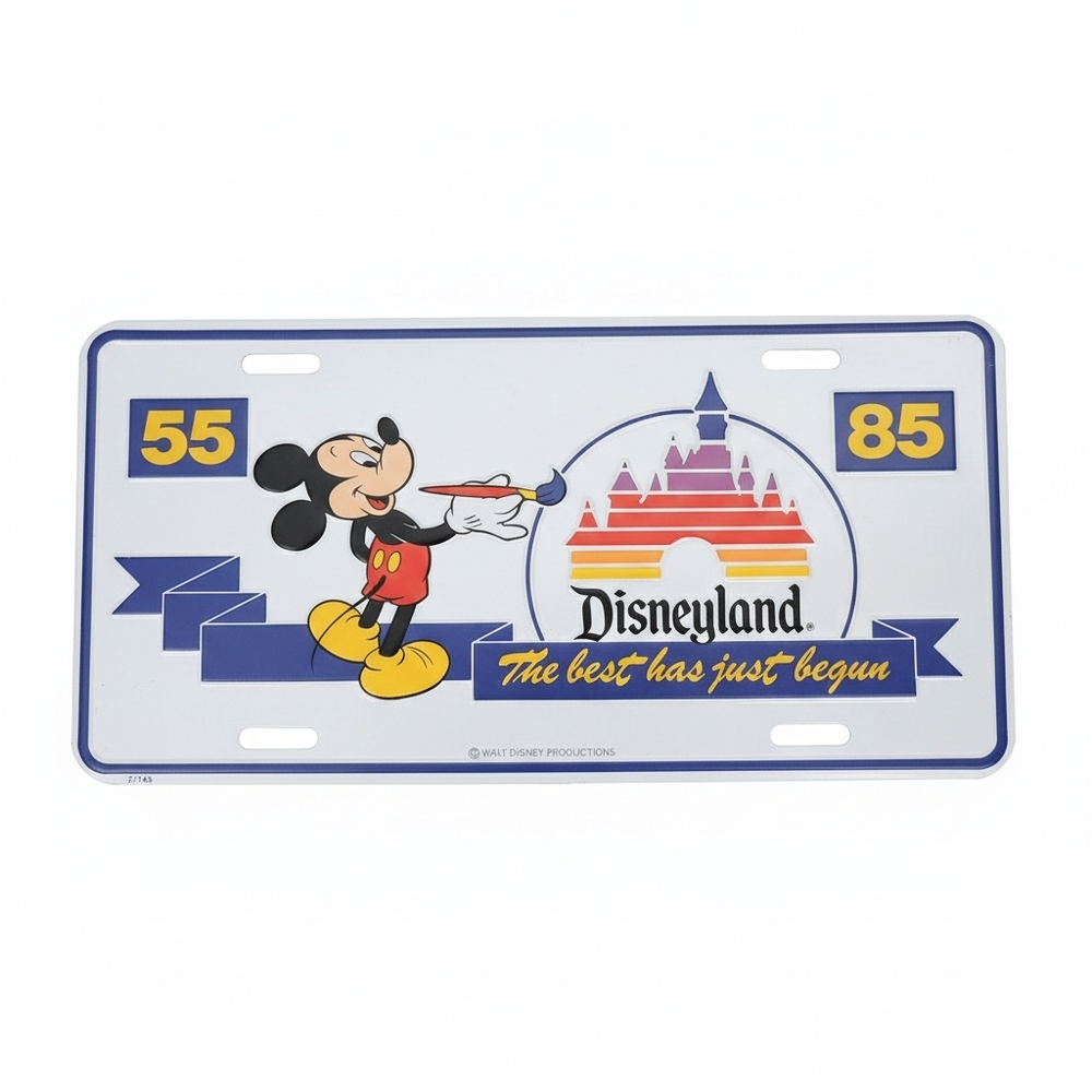Vintage 1985 Disneyland 30th Anniversary Souvenir License Plate Mickey Mouse